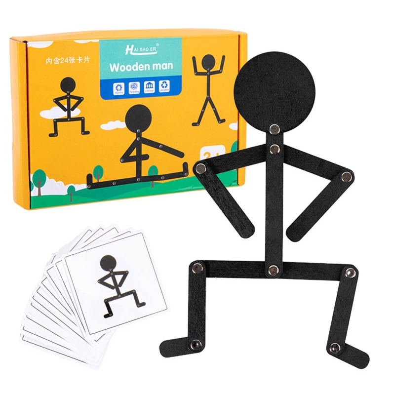 2022 크리 에이 티브 스포츠 작은 남자 관절 퍼즐 보드 장난감 자세 일치하는 Tangram 보드 퍼즐 아기 어린이 조기 교육